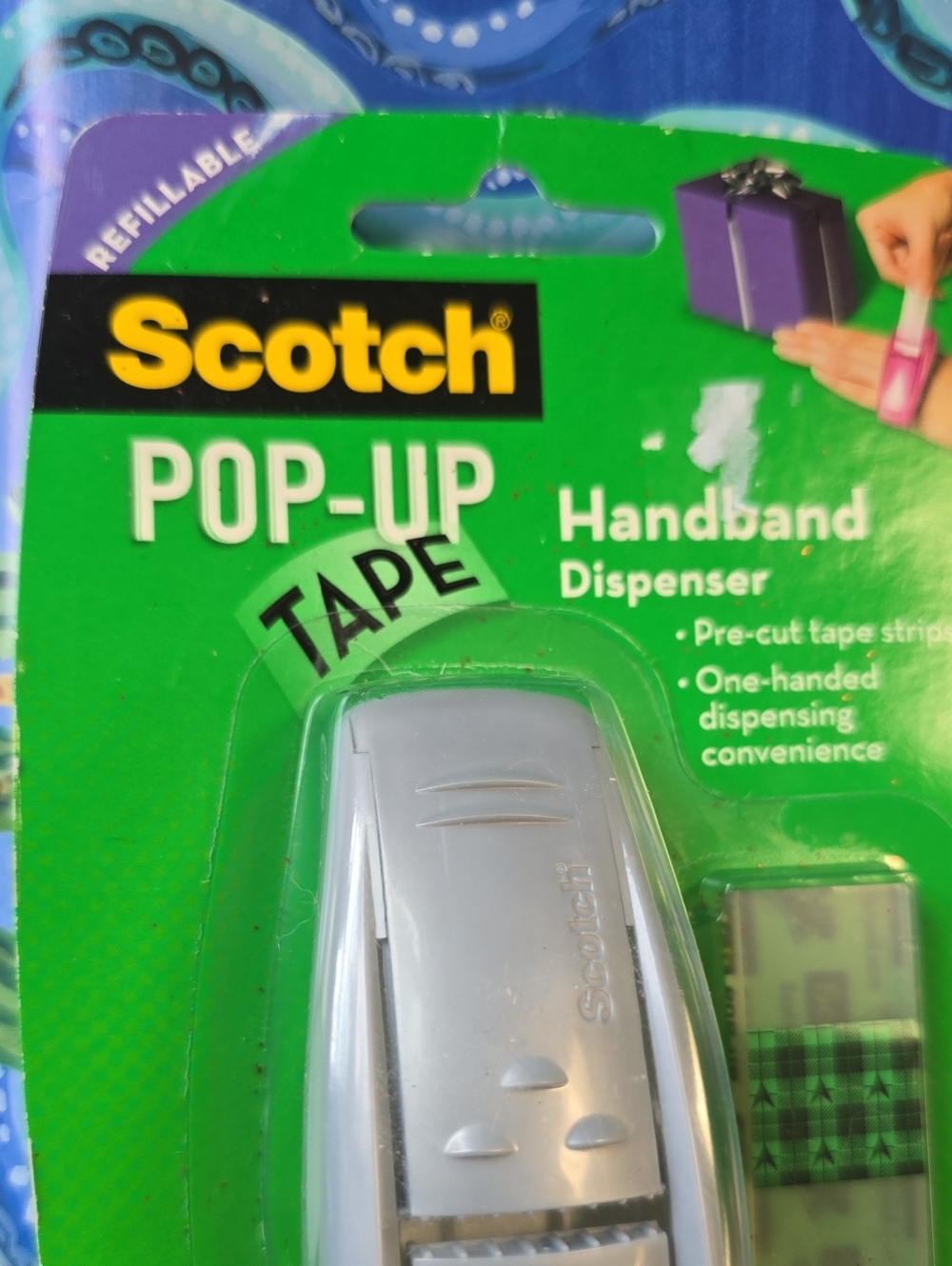 3M Scotch GRAY Pop-Up Tape Handband Dispenser 1 Tape Pad 75 Strips Wrapping EASY